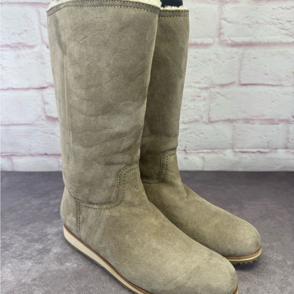 Prada Women's Calzature Donna Montone Fango Suede Sherpa Boots EU 39 / US 8.5 - Picture 2 of 9